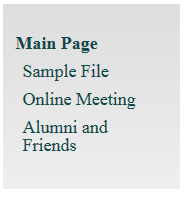 screenshot of Left Navigation with new 'Alumni and Friends' link